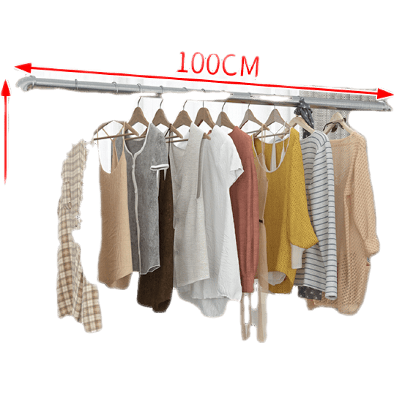 钢管晾衣架落地简易家用阳台卧室挂衣架不锈钢镀锌凉挂晒被凉衣杆 单杆加厚  长1米高1米