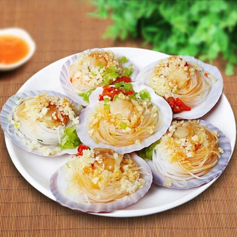 扇贝粉丝 蒜蓉粉丝扇贝半成品扇贝冷冻商用加热即食蒸扇贝肉 六包