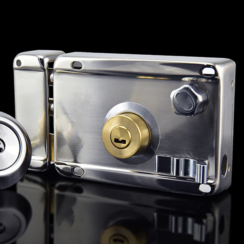 山头林村老式防盗门锁室外装门锁不锈钢门锁 铁门木门室内大门锁超c级