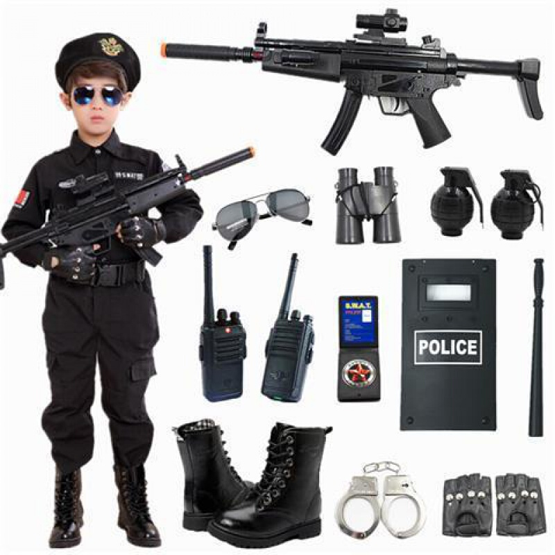 情人节礼物 儿童特警头盔 儿童警察玩具套装小特种兵警装备全套服装
