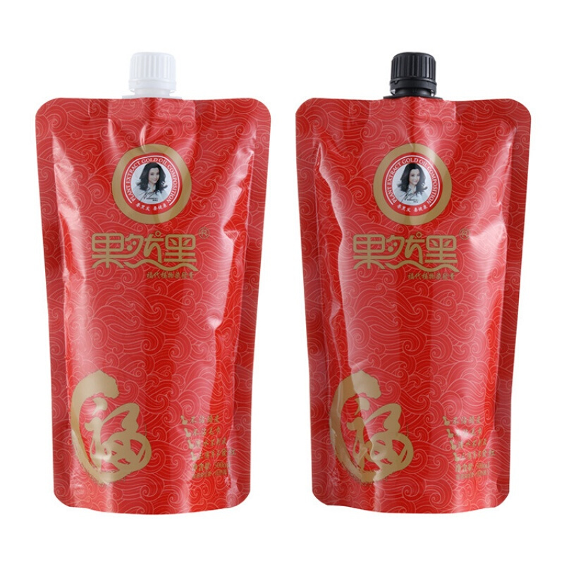 果然黑染发剂不沾头皮清水黑油染发剂持久盖白发 450ml*2