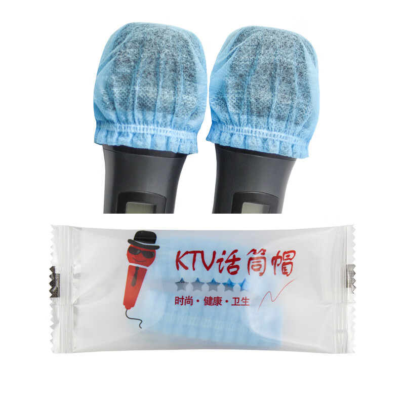 万人迷（manovo） 一次性无纺布话筒套麦罩KTV常用布咪罩麦套防风防喷K歌保护通用型 蓝色 100包