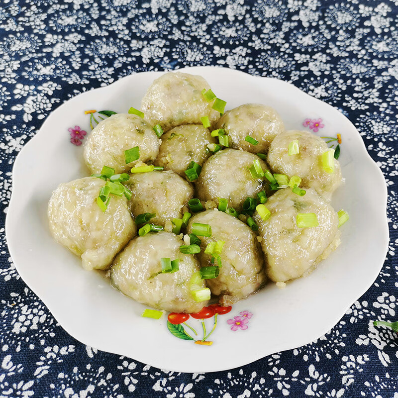 虎钢馋安徽淮南特产农家纯手工制作水晶葛粉贡圆猪肉圆子克袋