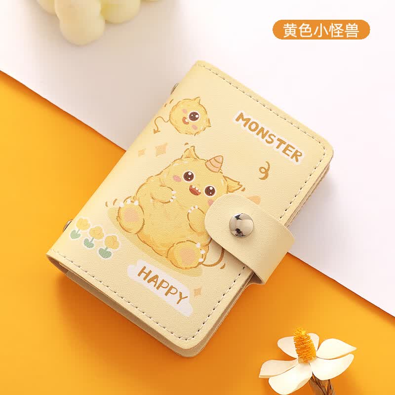 蒙伯斯韩版可爱卡包女生个性大容量卡片夹卡通怪兽多卡位超薄卡片收纳包 黄色小怪兽【20卡位+2证件位】怎么样,好用不?