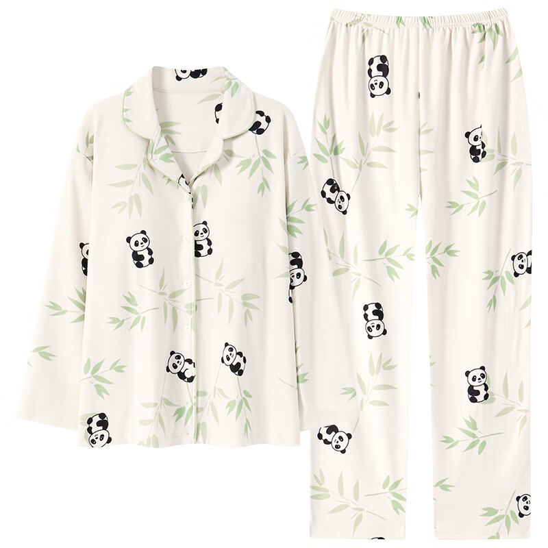 猫人（MiiOW）"德绒  翻领双长女240g"   女士家居服 睡衣两件套 37MM0701 M