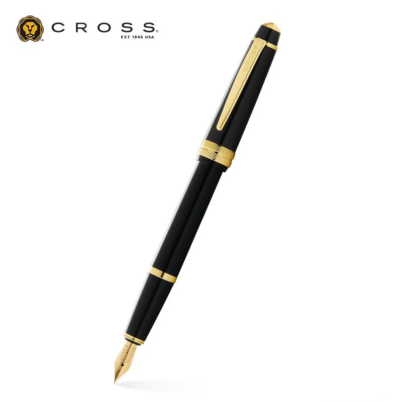 高仕(CROSS)佰利轻盈系列生肖牛年纪念款铱金笔钢笔男士女生送礼书写练字商务办公礼盒套装XF尖0.45mm 黑色金夹 0.45mm(XF尖)