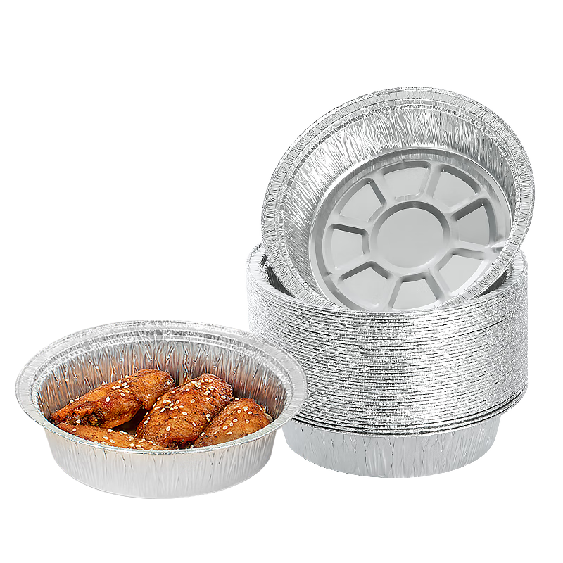 特美居（temeiju）空气炸锅锡纸盘锡纸碗空气炸锅专用纸食品级户外烤盘16cm 30只