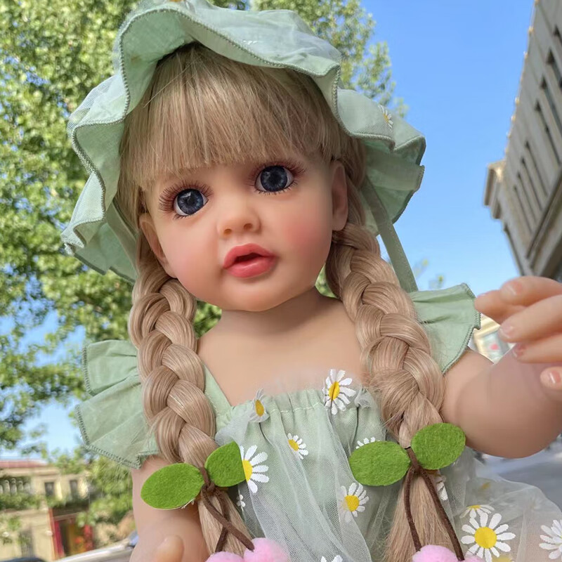 迷你重生娃娃婴儿软胶硅胶可洗澡全胶洋娃娃儿童女孩npk55cm 大美