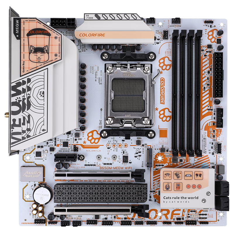 �߲ʺ� COLORFIRE B650M-MEOW WIFI ��Ӱ�� ����+AMD ����5 9600X CPU��װ 1848Ԫ