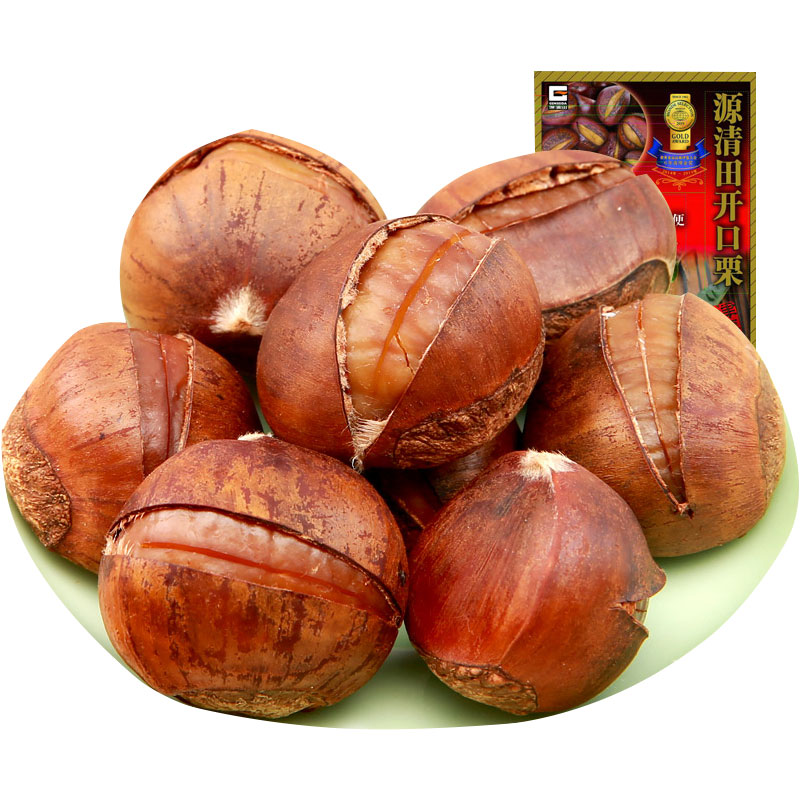 源清田天津甘栗即食出口日本开口板栗小包装特产休闲零食20袋一箱