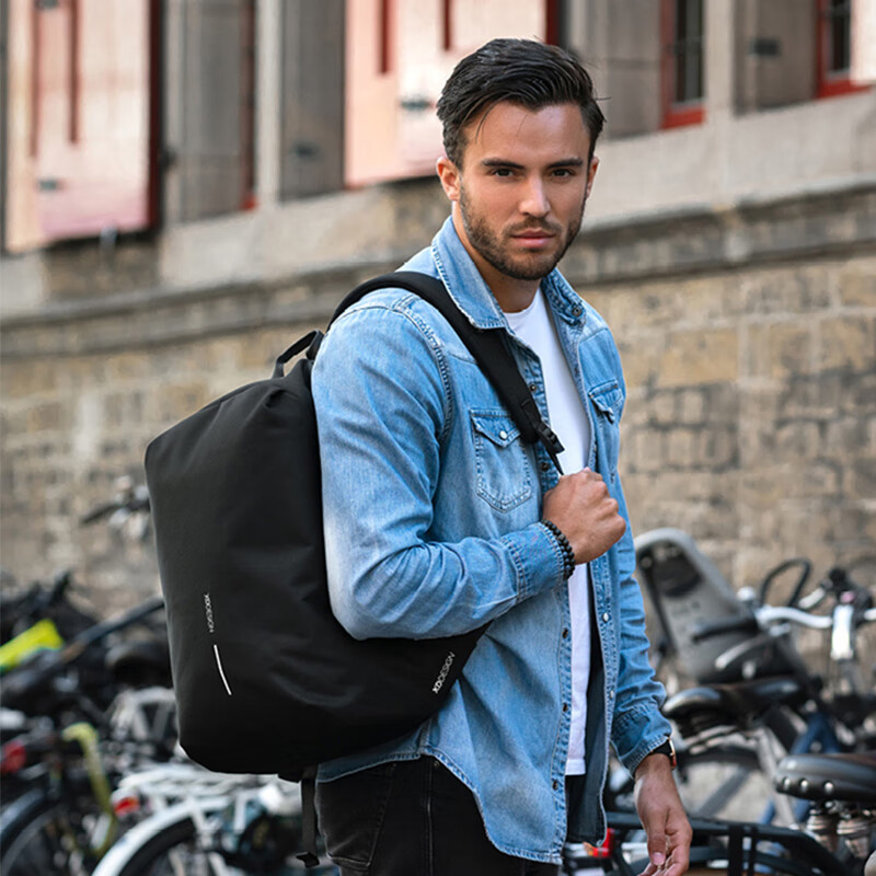 XDDESIGN爱思迪双肩包男女防盗背包通勤15.6英寸笔记本电脑包旅行包休闲包 黑色