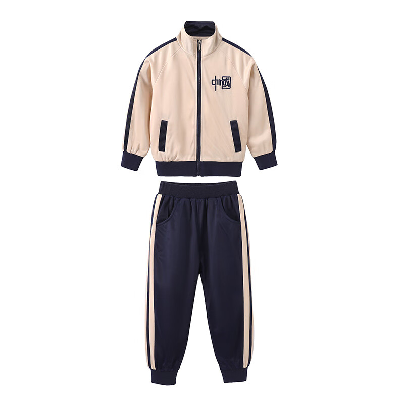 川孩小学生校服春秋装金光绒运动套装幼儿园园服入园照四年级班服