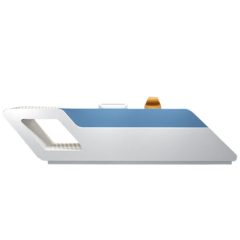 环迪家具前台接待台白色烤漆现代简约公司办公台弧形酒吧美容院收银台迎宾台接待台 1.6*0.6*1.05米前台