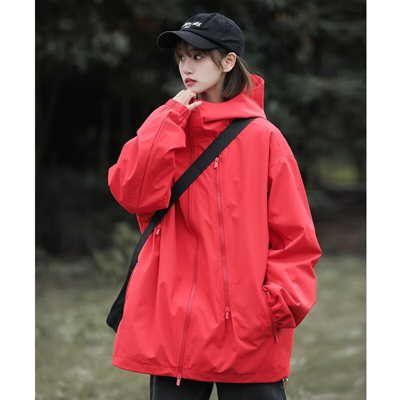 芭库森川西旅游四姑娘山穿搭美式冲锋衣外套女款登山徒步爬山衣服女