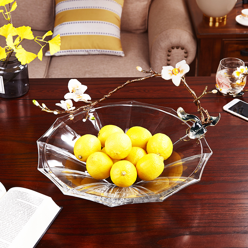 诺诗曼北欧水果盘精美客厅高端大气无铅透明水晶玻璃干果盘乔迁礼物