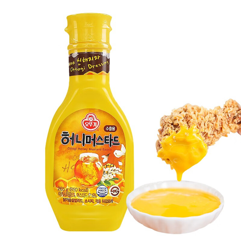 不倒翁韩国进口 奥多吉 蜂蜜芥末调味酱265g 黄芥末沙拉酱 炸鸡蘸酱