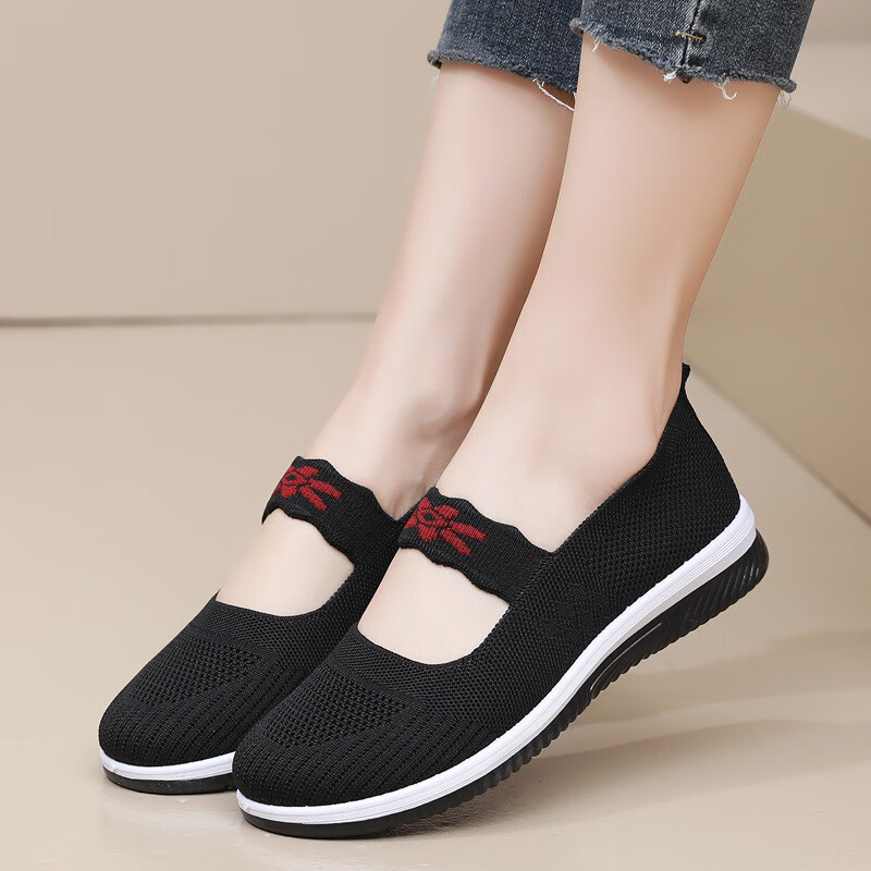 珍源祥（ZHENYUANXIANG）妈妈鞋春夏款老北京布鞋女网面透气中老年人健步鞋舒适软底运动鞋 黑色 39怎么样,好用不?