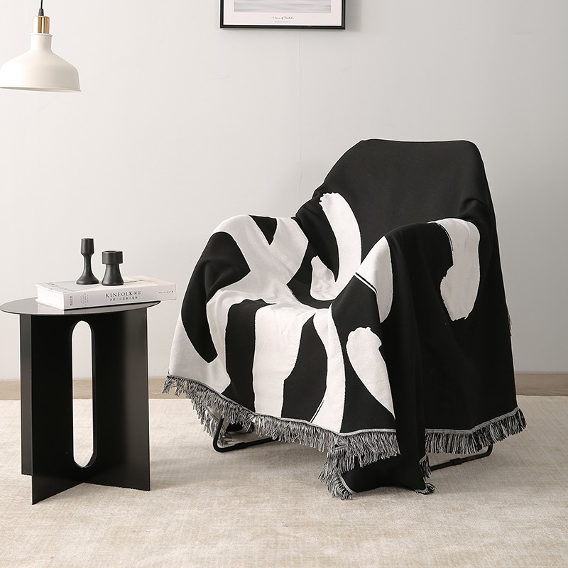 北欧简约黑白沙发套罩防滑沙发布沙发盖布 全盖通用ins风沙发巾 盖布 自由涂鸦 180*230cm