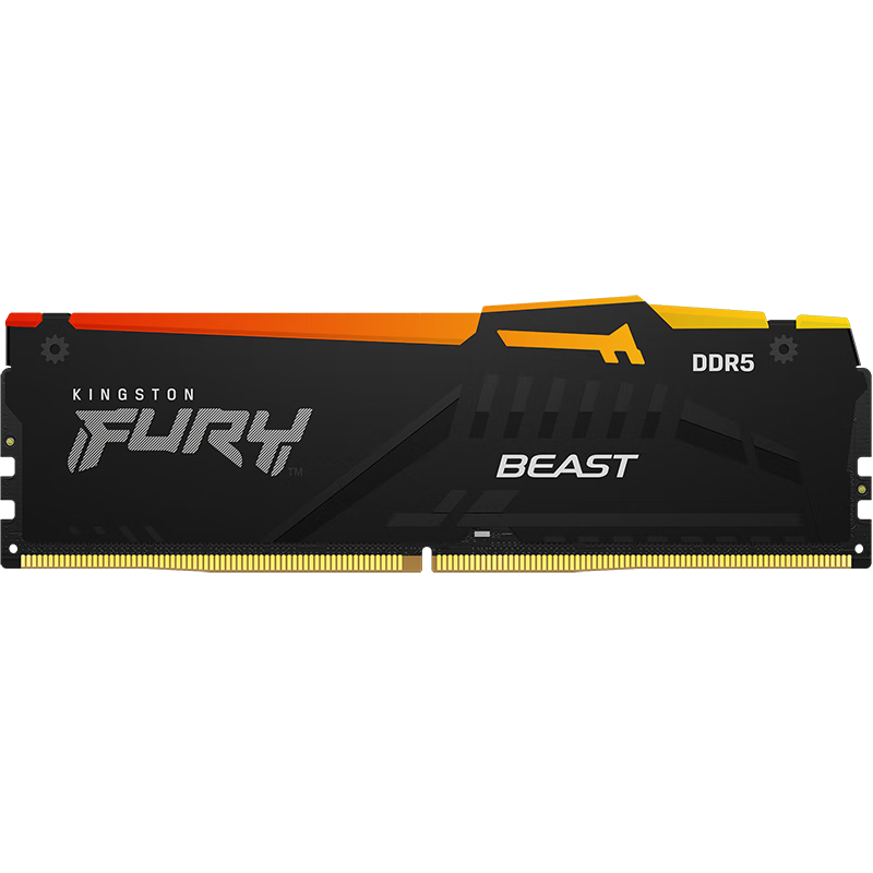 金士顿（Kingston）FURY 32GB(16G×2)套装 DDR5 6400 台式机内存条 Beast 超级野兽 RGB灯条  海力士A-die CL32