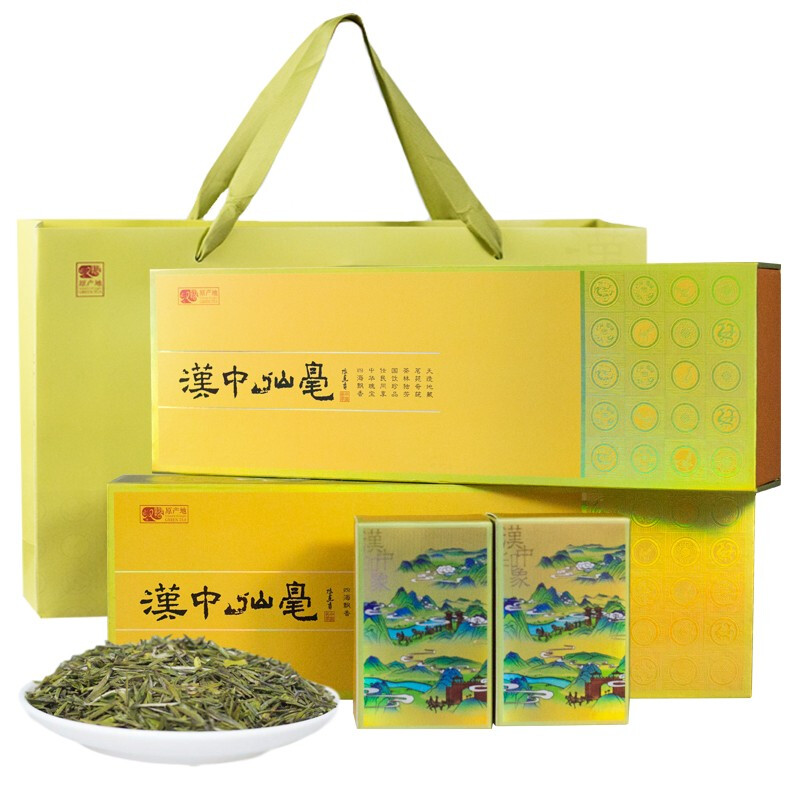 百草仙翁2023新茶汉中西乡仙毫绿茶叶陕西单芽雀舌明前春茶250克礼盒