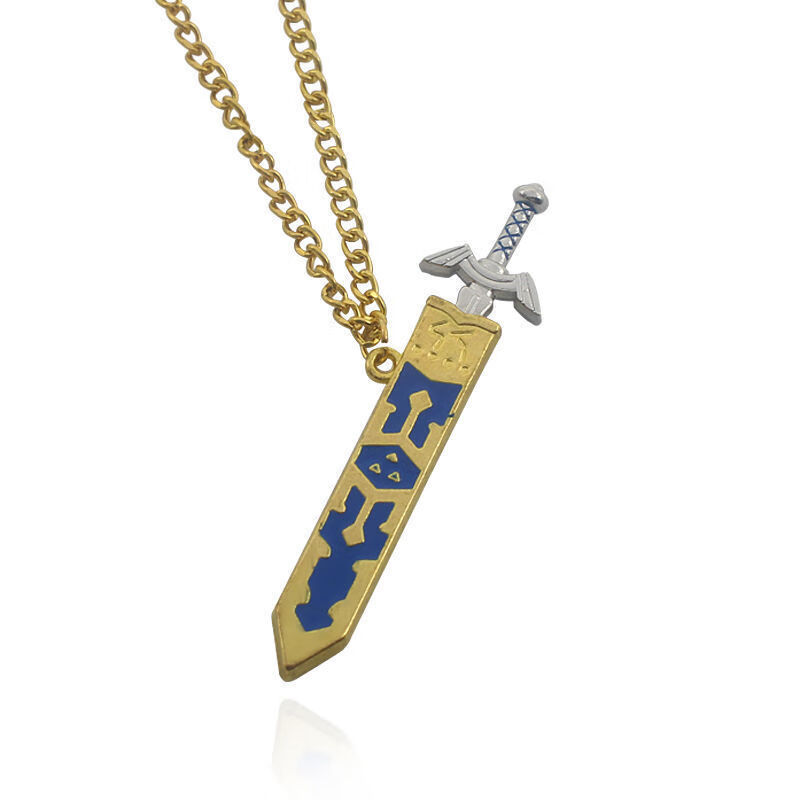 塞尔达传说周边项链 旷野之息林克大师之剑游戏挂饰心 项链 驱魔之剑