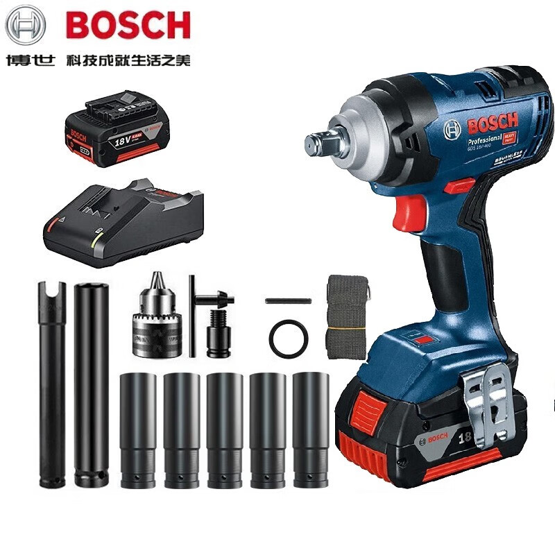 博世(bosch)电动扳手gds18v400充电式电锤冲击钻角磨机锂电扳子风炮