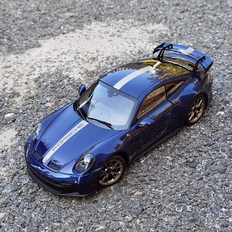 保时捷911车模1:18原厂porsche 911 gt3 合金汽车模型 收藏摆件 蓝色