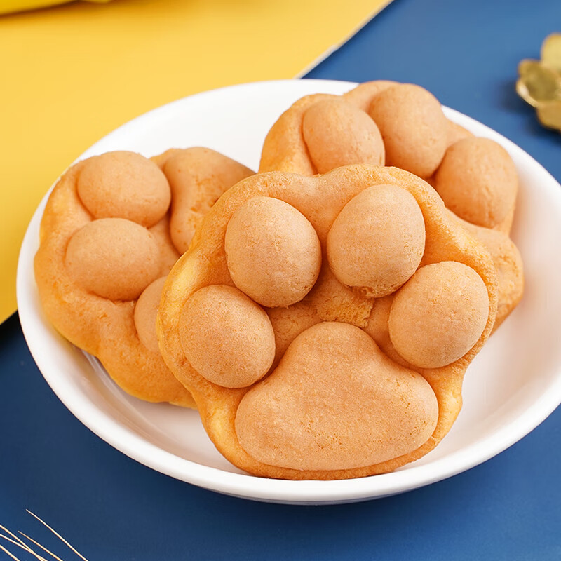 七点食分熊掌蛋糕华夫饼港式鸡蛋仔面包早餐办公室宿舍解馋小吃休闲