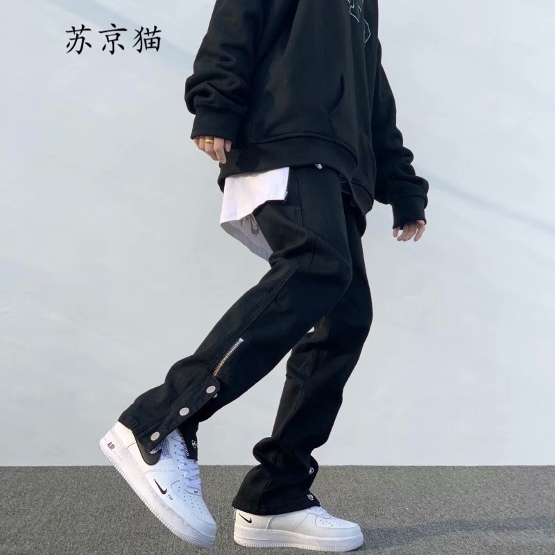 苏京猫-高街黑色排扣休闲裤潮牌工装机能设计感hiphop拉链开叉复古长裤男 黑色 XL使用感如何?