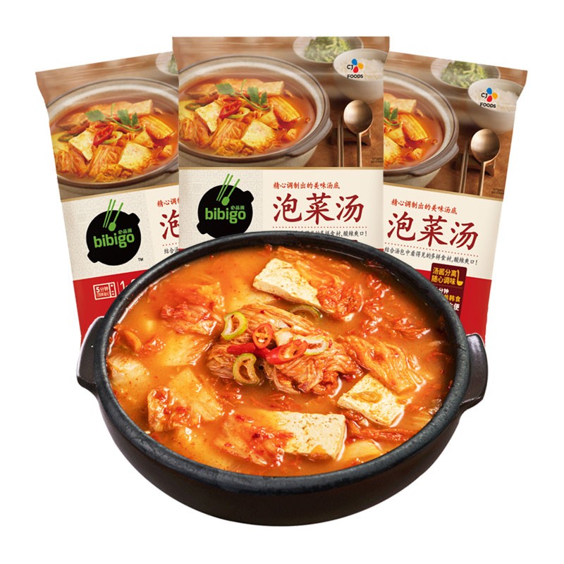 必品阁（bibigo）泡菜汤韩餐汤料包韩式泡菜汤方便速食汤料 泡菜汤460g*3袋