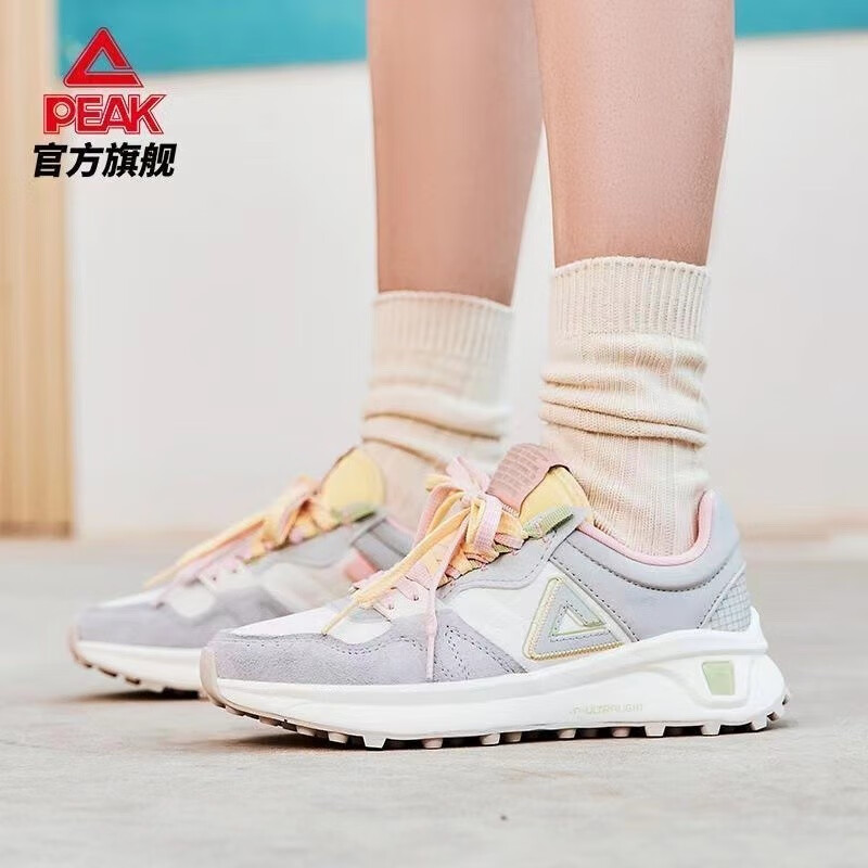 匹克(peak)轻弹70s休闲鞋女鞋夏季网面透气运动鞋轻便缓震耐磨跑步鞋
