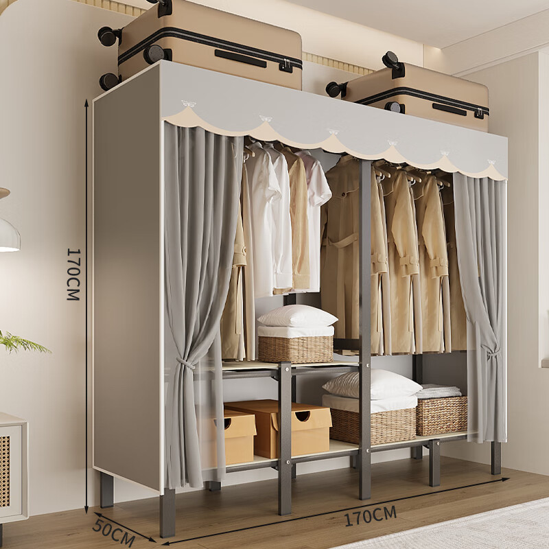 辉客映上简易布衣柜家用卧室衣橱新款2024爆款出租房用免安装柜子结实