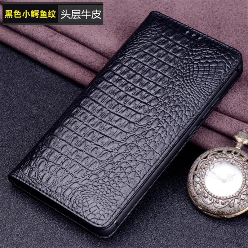 锦灏 OPPO Find X3 Pro手机套真皮磁吸翻盖find x3全包防摔保护壳时尚商务高档男女 小鳄鱼纹黑色【头层牛皮、磁吸翻盖、镜头保护】 OPPO Find X3