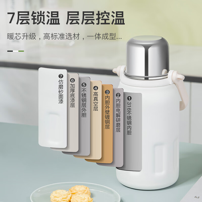 德铂德铂316不锈钢大容量保温杯男车载便携户外保温水杯DEP-DS386 黑色900ml