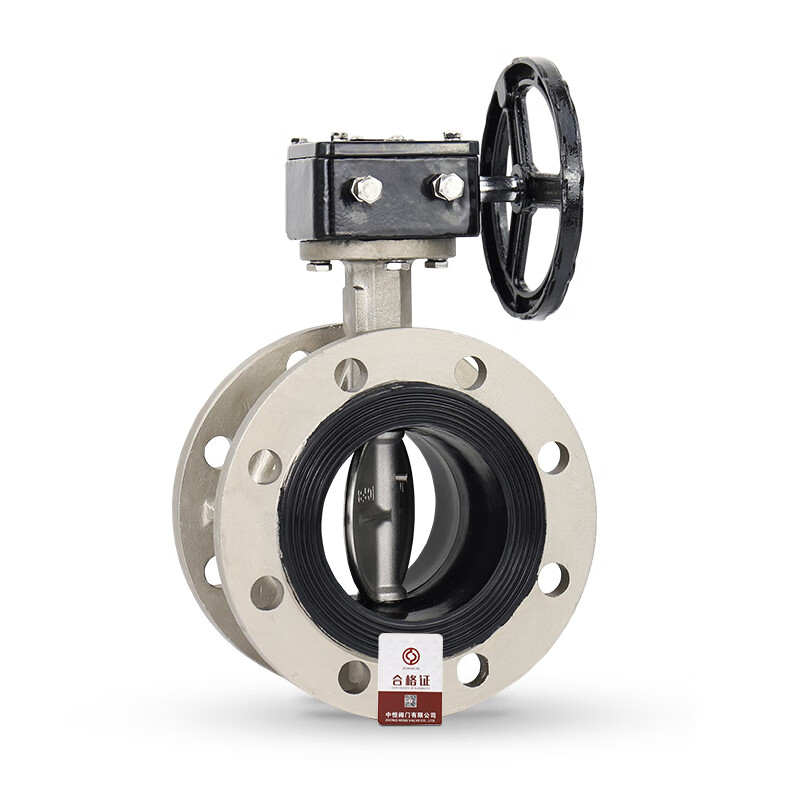 d341x-16p涡轮不锈钢法兰式软密封蝶阀d41x手动阀门dn50100300 dn50