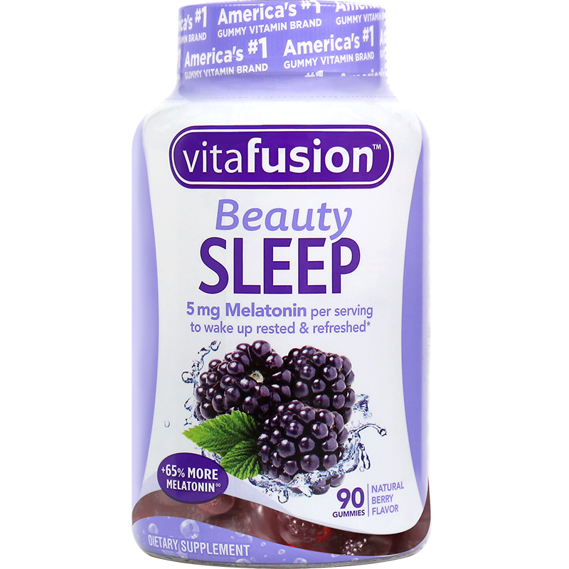 小熊糖vitafusion美國進(jìn)口褪黑素5mg助睡眠糖安眠失眠退黑色素90粒