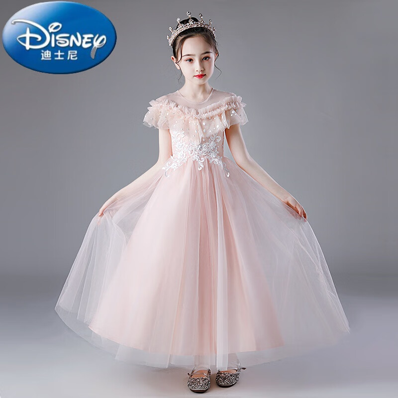 迪士尼(disney)公主裙女童蓬蓬纱花童婚纱高端儿童晚礼服女孩主持人