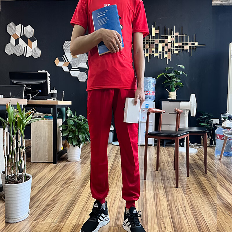 旺仔紧身衣男旺仔紧身衣t恤精神小伙套装牛奶衣服短袖同款裤子社会人