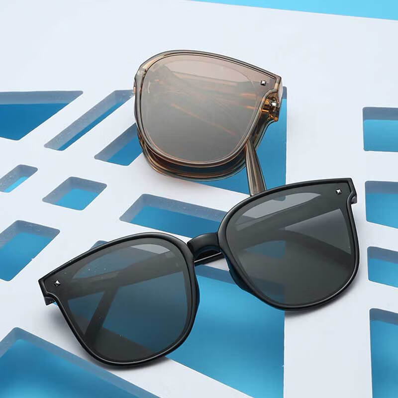 米奇啵啵墨镜新款 女款男款  驾驶出行太阳镜 日夜两用防强光可折叠便携式 黑色【赠携收纳袋】