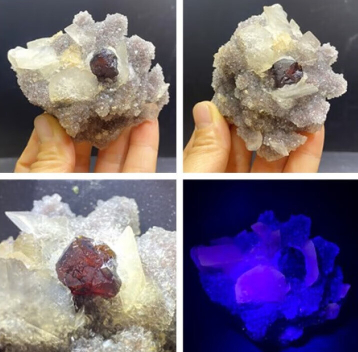 雅诺居天然方解石闪锌矿原石原矿矿物晶体标本教学地质科普收藏摆件