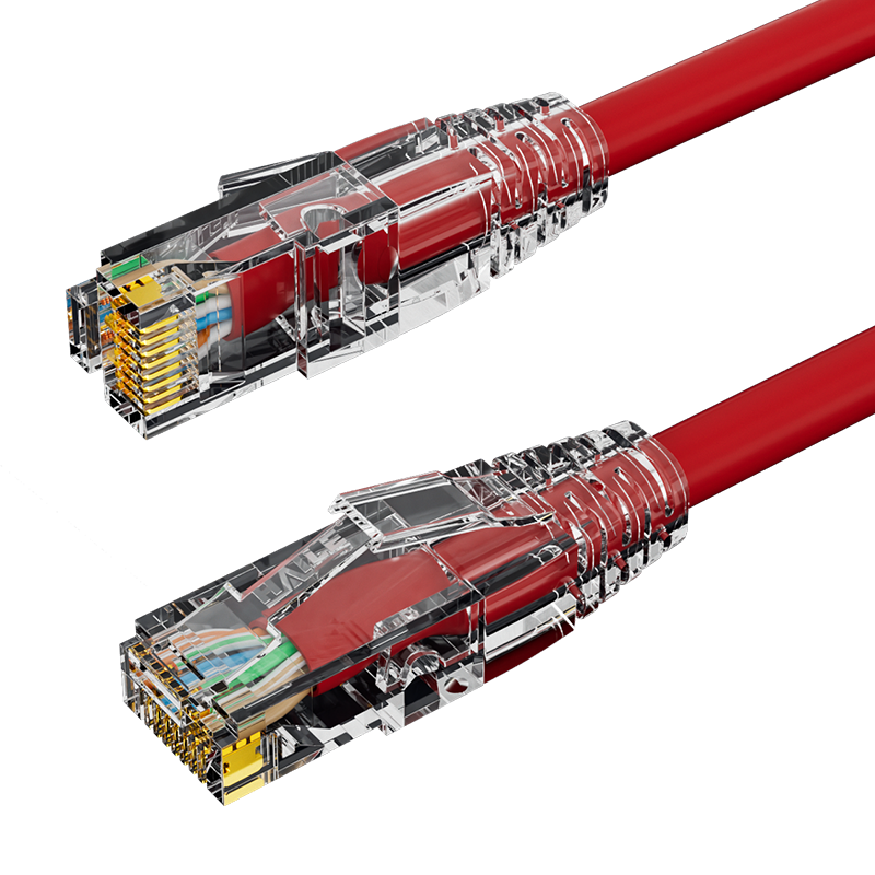 海乐（Haile）超五类网线 HT-203A-1M 纯无氧铜7*0.2线芯 非屏蔽成品网络跳线 红色 1米    7.9元