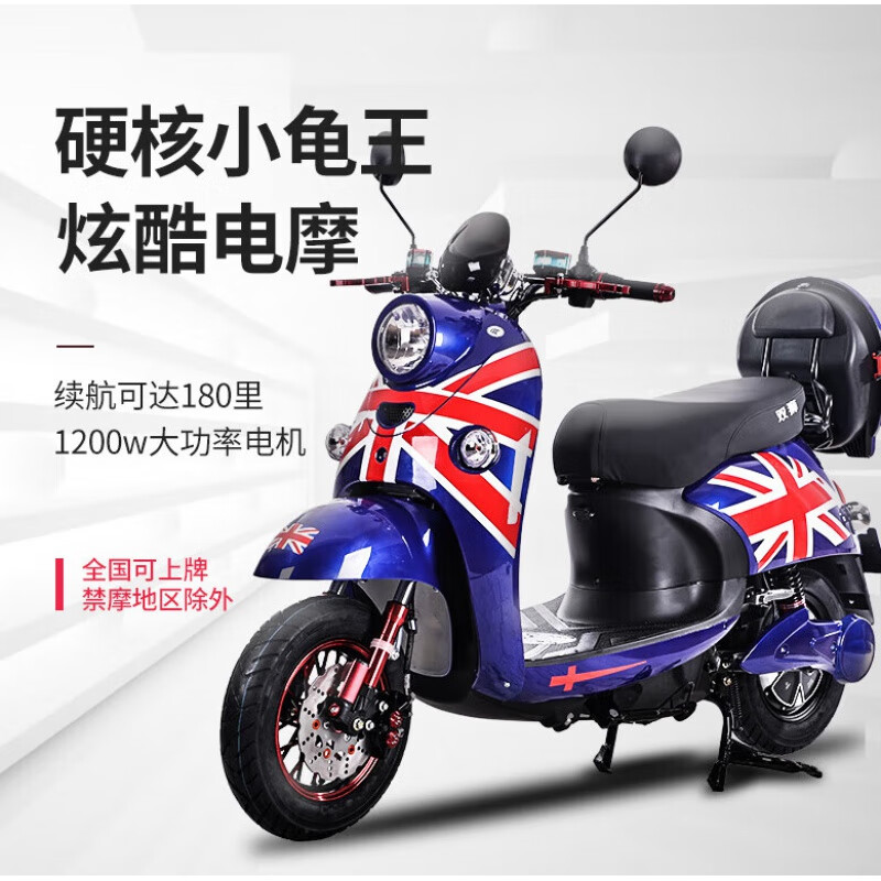 马(runtema)新款小龟王外卖电动摩托车双人72v电动车60v电瓶车电摩
