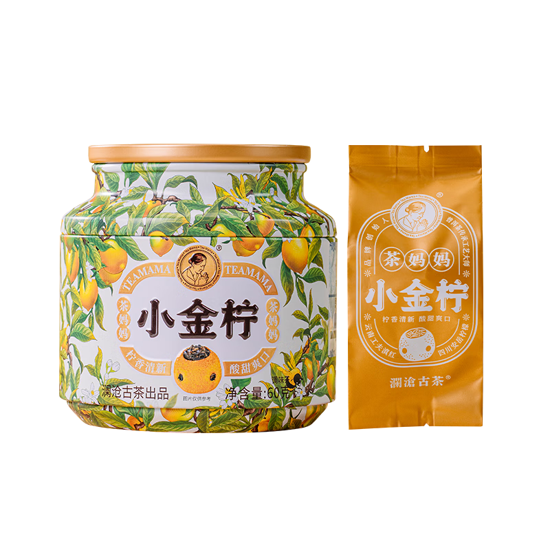 PLUS会员：澜沧古茶 叶红茶 2024年小金柠柠檬红茶 云南滇红5颗罐装 60g *3件