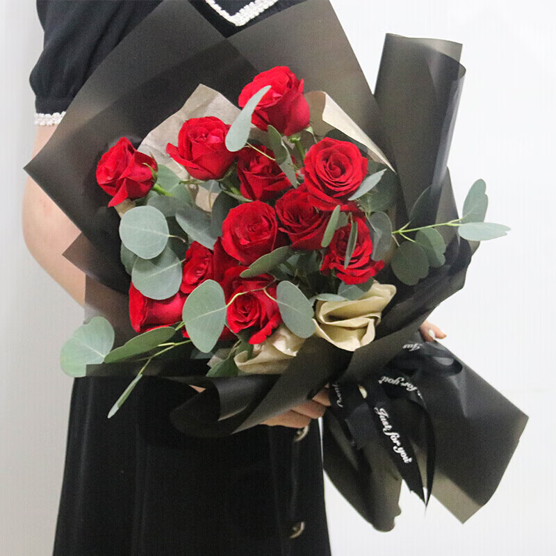 日礼物送女友老婆北京上海广州深圳南京全国配送 11朵红玫瑰-一生一世