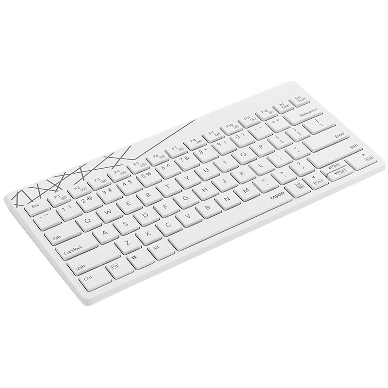 雷柏（Rapoo） K800 无线键盘 办公键盘 紧凑便携键盘 78键 防溅洒设计 笔记本键盘 电脑键盘 白色