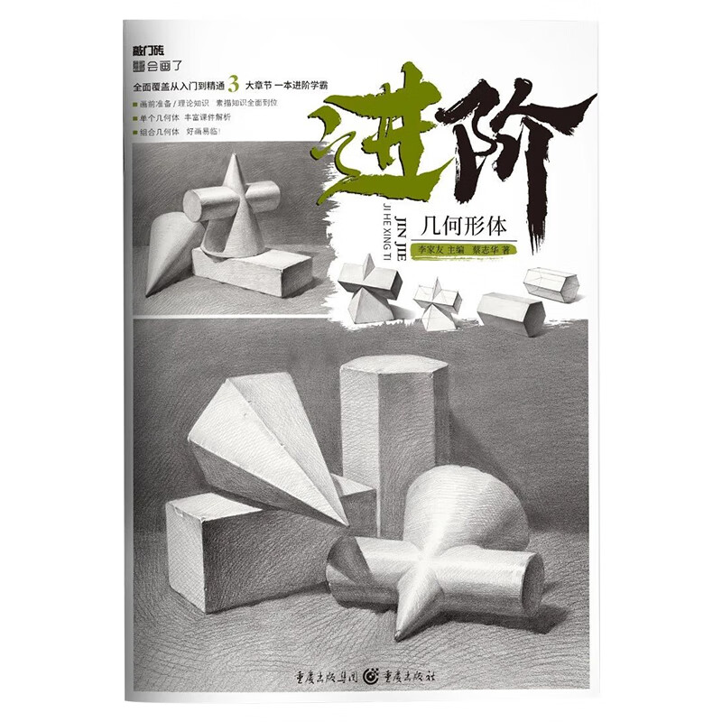 几何形体 蔡志华素描入门教程临摹绘画技法敲门砖石膏体单个组合范画