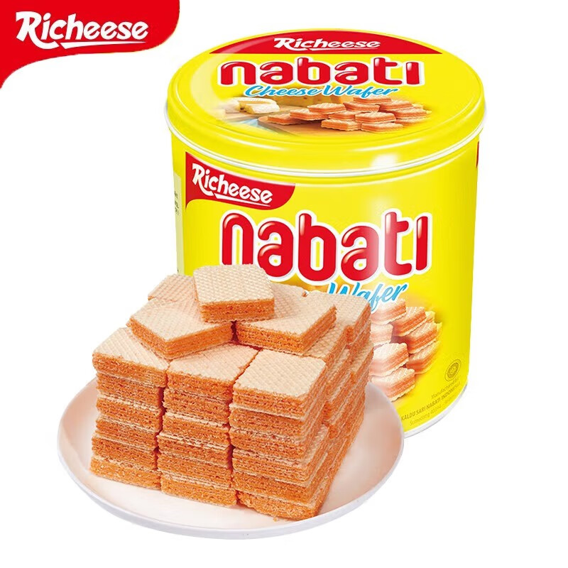 丽芝士(richeese)纳宝帝奶酪威化饼干300g 印尼进口桶装饼干 儿童早餐