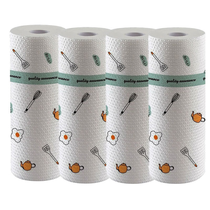 乐彼懒人抹布吸油吸水纸用纸食用超强去油擦手纸厨房纸巾干湿两用 懒人抹布【1卷装】图案随机