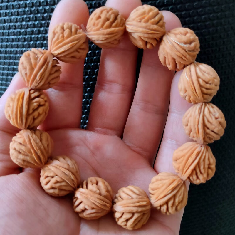 16-24mm秦岭精品矮桩龙纹手串 桃核刺龙手持桃胡男女款 16-17mm刺龙