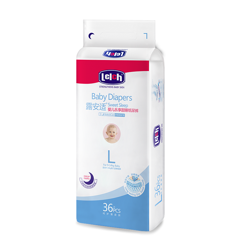 ���ڲ�����¶���ʣ�Lelch��΢����ϵ��ҹ��ֽ���L36Ƭ(9-14kg) Ӥ��ֽ��� ��ʪ